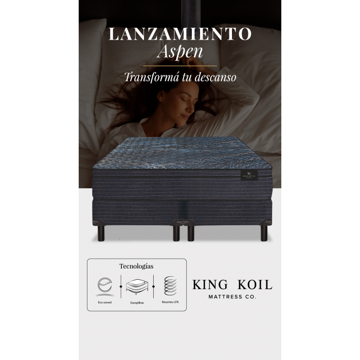 Conjunto King Koil, Aspen 180x200