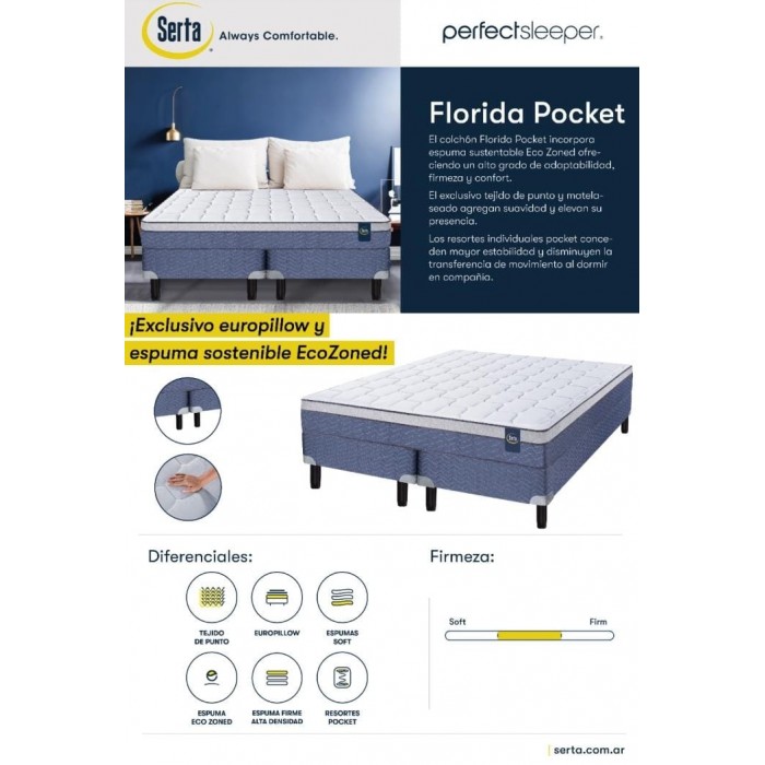 Colchón Serta, Florida Pocket 180x200