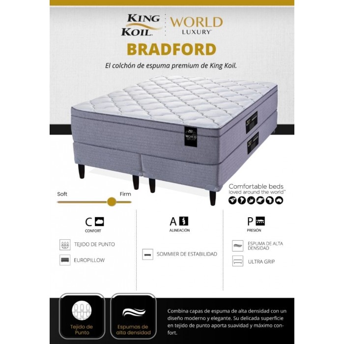 Colchón King Koil Bradford, Espuma con Pillow 200x200